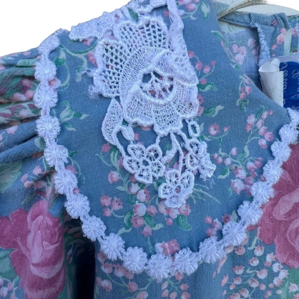 Vintage Sarah Kent Cottagecore Floral Prairie Dress 80s Gone with the Wind Sz 6X